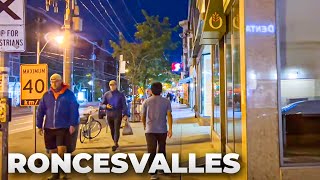 Walking Toronto's Roncesvalles Ave during Late Night in October 2022