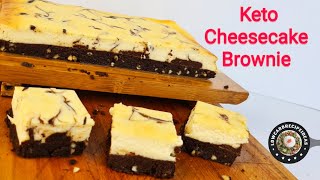 HOW TO MAKE KETO CHEESECAKE BROWNIE - FUDGY BROWNIE WITH CHEESECAKE - SO DECADENT !