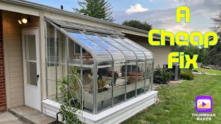 Broken greenhouse window - Inexpensive repair