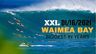 BIGGEST WAIMEA BAY IN YEARS, XXL SUPER SWELL SATURDAY JANUARY 16TH, 2021