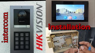 How to Install Hikvision IP Video Intercom Full Setup for Door Station, 2 Monitors & Electric Lock