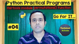 Python Practical Programs (Part-4) | Python Tutorial | itertools module | permutations() function