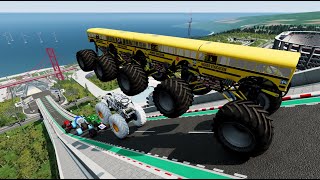 Epic Hight Speed monster trucks Jumps & Crashing #061 in BeamNG Drive