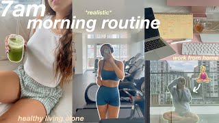 7 AM productive morning routine ♡ (living alone & working from home) productive, mindful + healthy