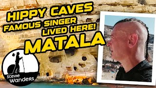 Matala, Crete: I wander about the town and visit the famous Hippy caves!