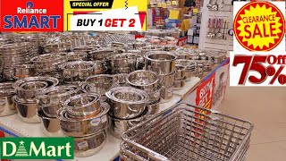 Dmart Reliance cheapest clearance sale offers, upto 85% off on all kitchenware, steel items, gadgets