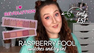 RASPBERRY FOOL MINI CHOCOLATE PALETTE - *NEW* I Heart Revolution Eyeshadow Swatches And Try On!