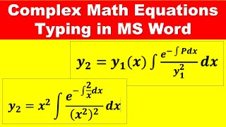 How to Type Math Equations in Ms Word | Integration, Derivative, Limits Etc
