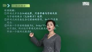 [高清新版]初中7年级(初一)上学期数学同步课 02 整式知识概述 [2020人教部编版]