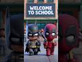 Superhero kids go to school #avengers #justiceleague #marvel #dc #shorts