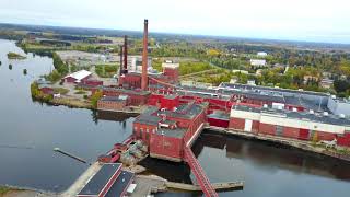 Finland by Drone - Myllykoski papermill - Umeljoki 4K