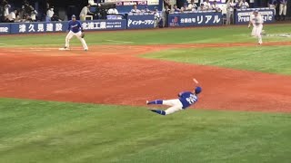 -2023.09.12-【NPB】８回裏 龍空 二遊間の深い打球にジャンピングスローもアウトならず 中日ドラゴンズ（vs横浜DeNA）