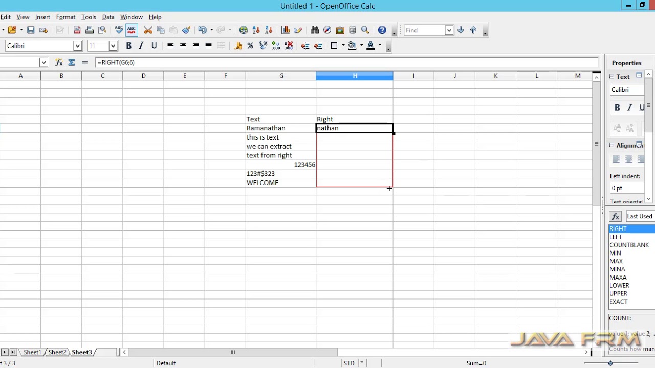 Apache Openoffice Calc Tutorial Right Function Apache Openoffice 4