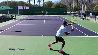 Felix Auger Aliassime \u0026 Tommy Paul - Court Level Practice [IW 2022]