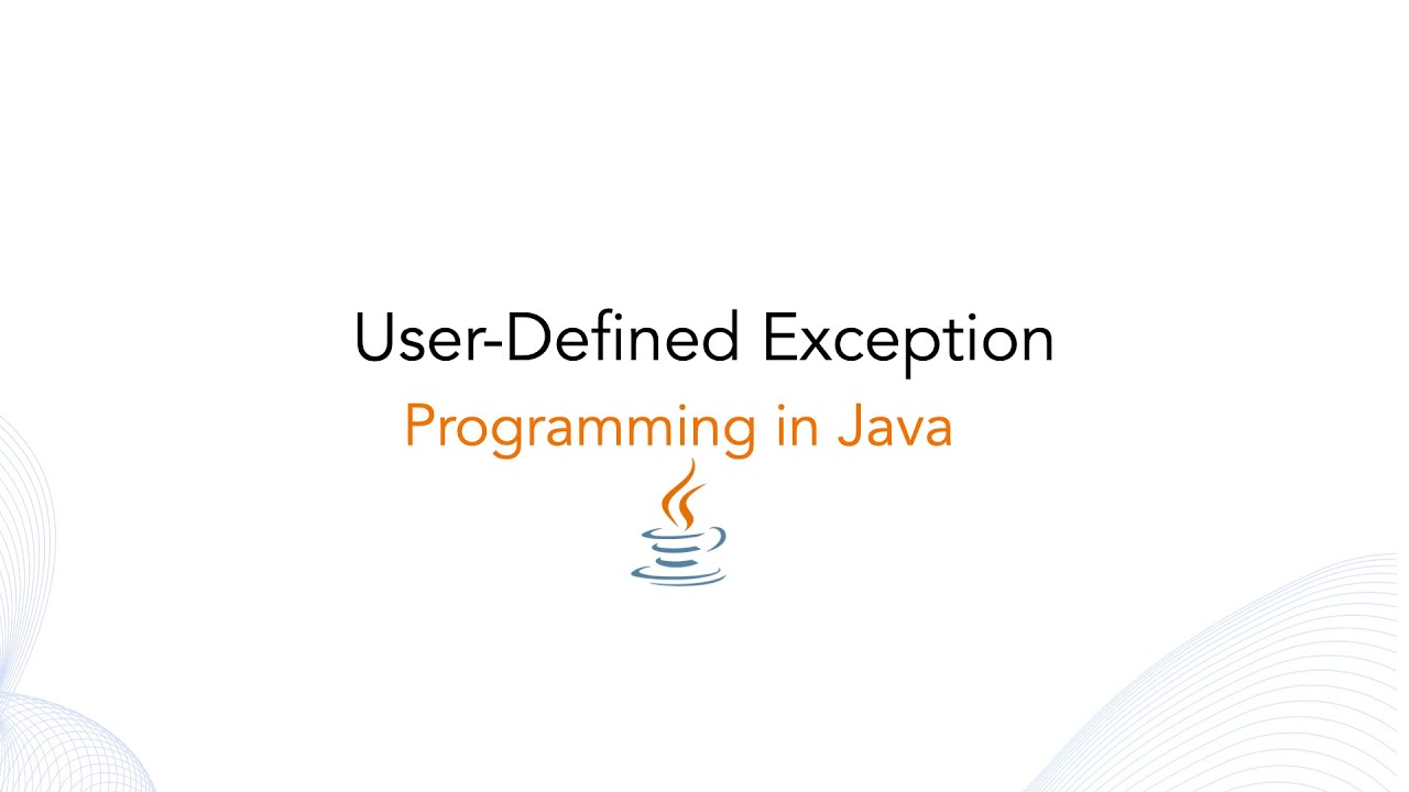 User-Defined Exception In Java - YouTube