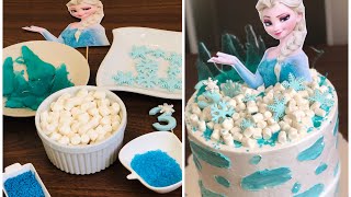 حشو وتزيين كيك فروزن بطريقة بسيطة وجديده frozen cake