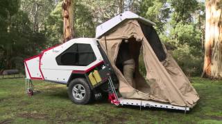 Tvan MK4 Camper Trailer - Setting up the tent.