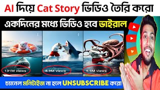 AI দিয়ে Cat Story ভিডিও বানাও🐱🎥 | 1 দিনে ভাইরাল🔥 | 7 দিনের Monetize 🤩 Faceless Youtube Channel Ideas