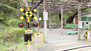 小田原城址公園「こども遊園地」の踏切と豆汽車