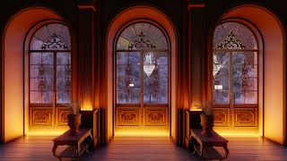 Wunderschöne verschneite Atmosphäre | Schloss in den Bergen | Gemütliche Kamingeräusche