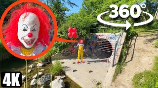 Scary Killer Clown in Haunted Tunnel 360° camera experience (he is evil)