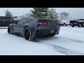 C7 corvette GS Corsa katechperformance carbon fiber aventador tip cold start in snow Michelin alpin