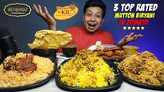 BEHROUZ BIRYANI VS BIRYANI BY KILO VS NOVELTY | MUTTON BIRYANI COMPARISON TOP 3 RATED IN OUR CITY!!!