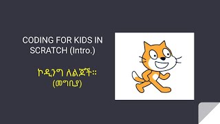 Introduction for Coding for kids in scratch  (ኮዲንግ ለልጆች )