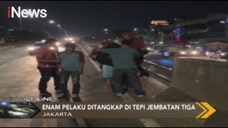 VIRAL! Video Saat 6 Pelaku Pemalakan Ditangkap di Tepi Jembatan Tiga, JakUt- Police Line 01/10