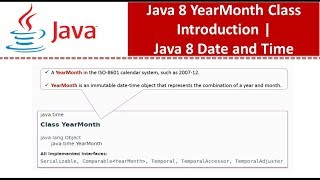 Java 8 YearMonth Class Introduction | Java 8 Date and Time | Java Date and Time