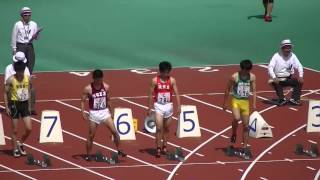 ⑥福岡県陸上選手権大会【ジュニア高校男子100m決勝】博多の森2015.5.2