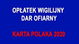 Opłatek wigilijny karta polaka