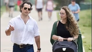 Henry Cavill and girlfriend Natalie Viscuso take baby for a stroll on Gold Coast