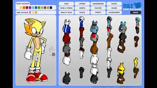How to make Super Sonic in Male Furry dollmaker