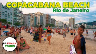 Copacabana Beach Evening Walk - Rio de Janeiro, 🇧🇷 - 4K60fps with Captions