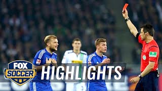 Geis sent off after awful challenge on Gladbach's Hahn | 2015–16 Bundesliga Highlights