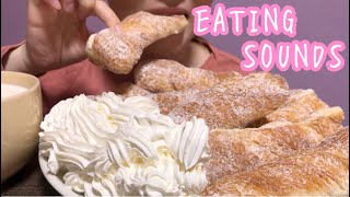 《Eating sounds》もっちりシュガードーナツ!ホイップクリーム!