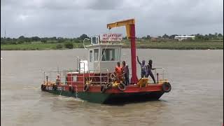 Julong Work Boat with Jib Crane Working in Africa#workboat#dredger#cuttersuctiondredger