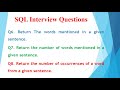 SQL Interview Questions based on String Split