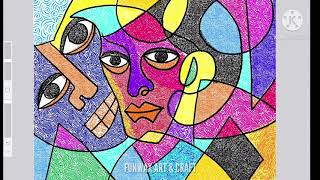 Cubism Picasso inspired Abstract portrait | Cubism art lesson for kids | How to draw Cubism faces