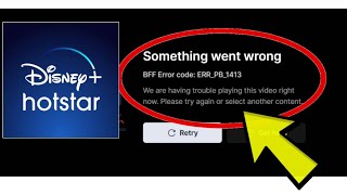How To Fix Disney+ Hotstar App Something went wrong BFF Error Code: ERP_PB_1413 Problem Solved