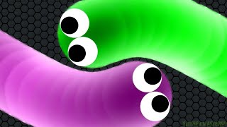 Slither.io| green hacker snake vs purple snake. Slither.io epic gamplay
