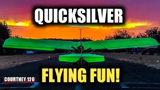 Quicksilver Ultralight Turns Around A Point, Zero MPH Ground Speed, C-120