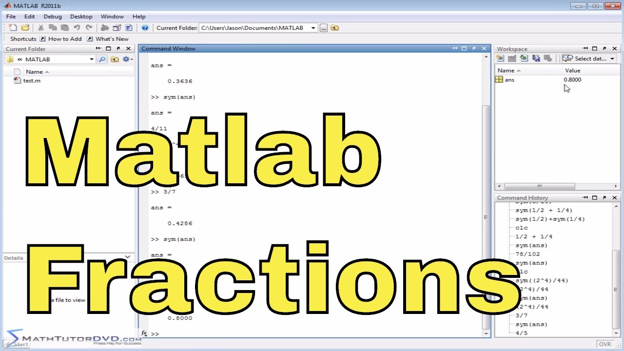 Matlab Online Tutorial - 07 - Working With Fractions And The Symbolic ...