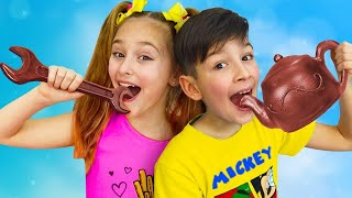Sasha y una colección de divertidas series sobre el desafío del chocolate