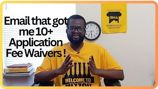 Sample Email Revealed: How I Secured Over 10 Application Fee Waivers for Grad School!!