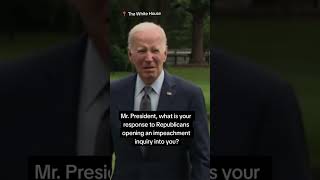 Biden jokingly wishes luck to House Republicans who launched impeachment probe #shorts