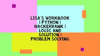 LISA'S WORKBOOK | PYTHON | HACKERRANK | LOGIC AND SOLUTION | PROBLEM SOLVING