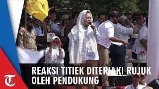 Reaksi Titiek Soeharto saat Diteriaki Massa Pendukung untuk Rujuk dengan Prabowo di Kampanye Solo
