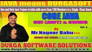 Core Java || "GUI (AWT & SWING) "|| Part - 6 by Nagoor Babu Sir